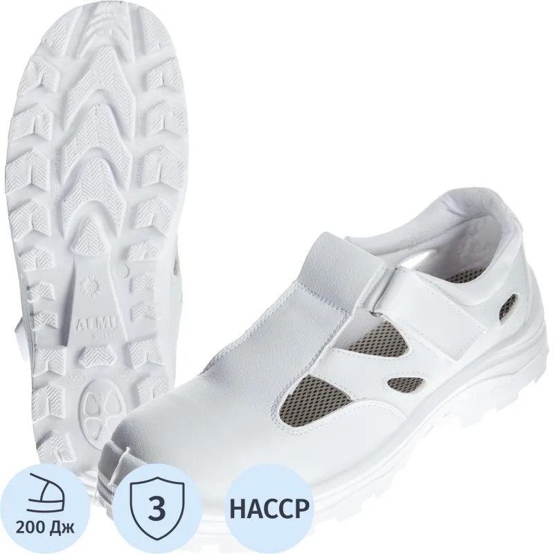 Полуботинки (сандалии)  АЛМИ(арт. 80302-011600) с МП, белые, р.41