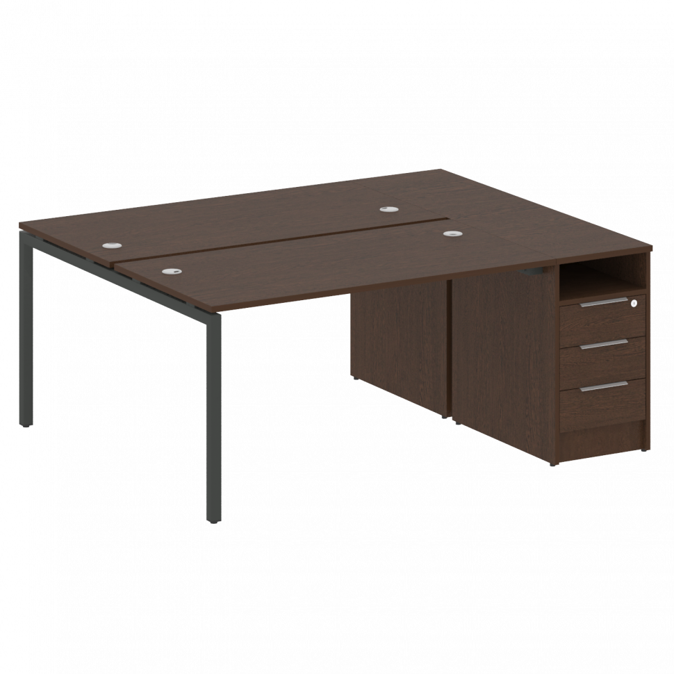 Metal System Quattro Рабочая станция с тумбой на П-образном м/к 40БП.РС-СТП-2.3 Венге Цаво/Металл Ан Metal System Quattro Рабочая станция с тумбой на П-образном м/к 40БП.РС-СТП-2.3 Венге Цаво/Металл Ан