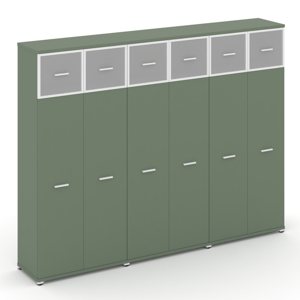 Concept Шкаф 3 широкие секции, 5 ниш CN.STS-537 RMW W Кобо/Металл Белый/Сатин 2500*420*1922