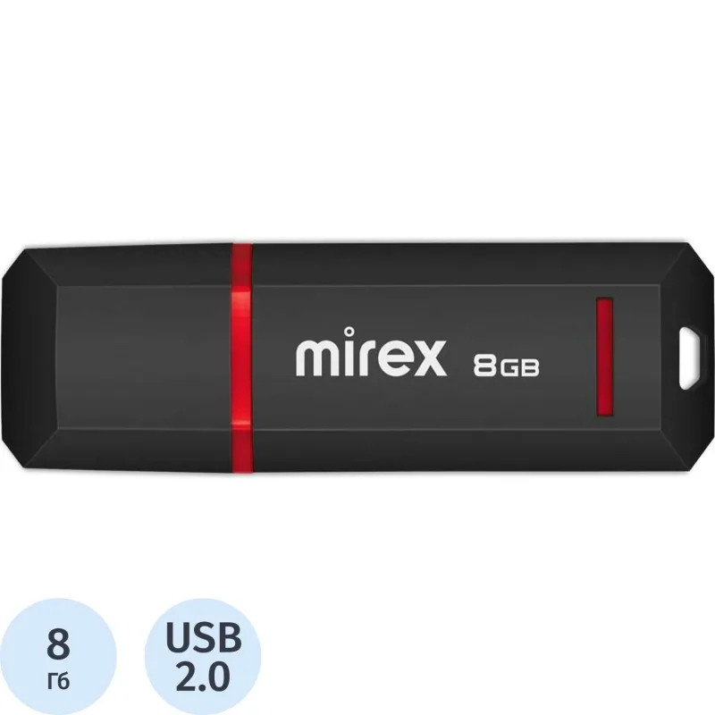 Флеш-память Mirex USB KNIGHT BLACK 8Gb (13600-FMUKNT08 )