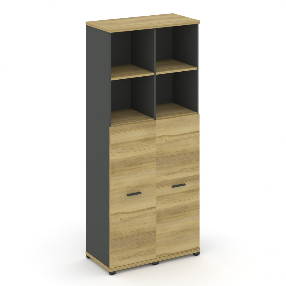 Concept Шкаф 2 узкие секции, 5 ниш CN.STU-524 A Дуб Винченцо/Антрацит/Металл Антрацит 836*420*1922