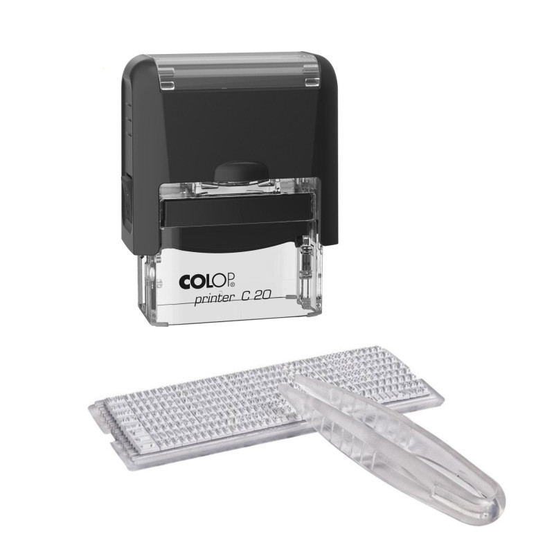 Штамп самонаборный NEW Printer С20-Set 4 стр.14х38мм 1 касса корпус черный