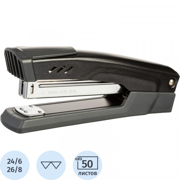 Степлер Attache Power №24/6-26/6-24/8 до 50л., металл., черный