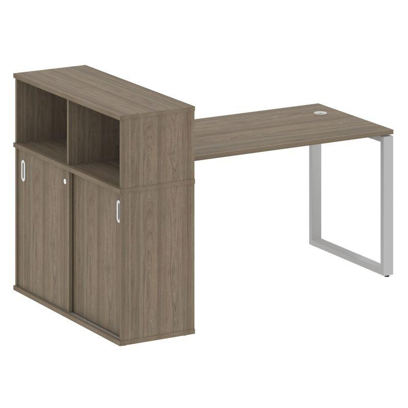 Metal System Стол письменный с шкафом-купе на О-образном м/к БО.РС-СШК-3.3 Т Вяз Благородный/Металл Metal System Стол письменный с шкафом-купе на О-образном м/к БО.РС-СШК-3.3 Т Вяз Благородный/Металл