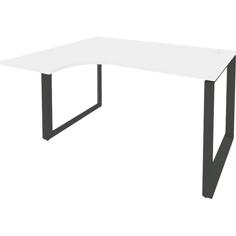 Стол 0MX_ONIX-О левый О на металлокаркасе O.MO-SA-3L белый бриллиант/антрац