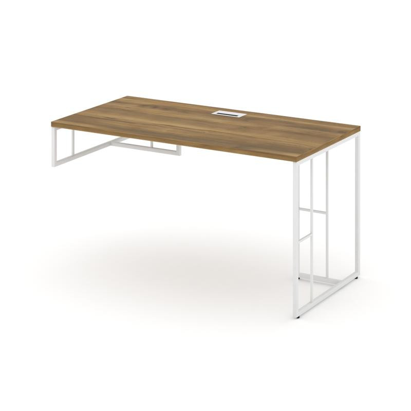 Rift Стол письменный для опорной тумбы левый RF.SPOT-013 (L) Сандал Янтарный/Металл Белый 1380*700*7