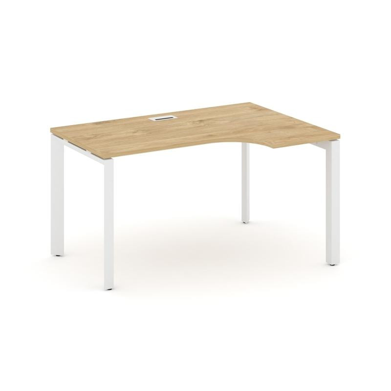 Style Project Стол рабочий эргономичный SN-59P.SPA-001(R) Тиквуд Светлый/Металл Белый/Белый Заглушка