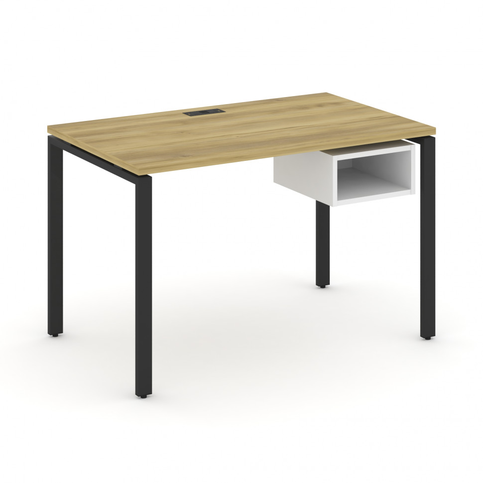 Concept Стол рабочий с подвесной тумбой с 1 открытой нишей CN.SP-102 Дуб Винченцо/Белый Бриллиант/Ме