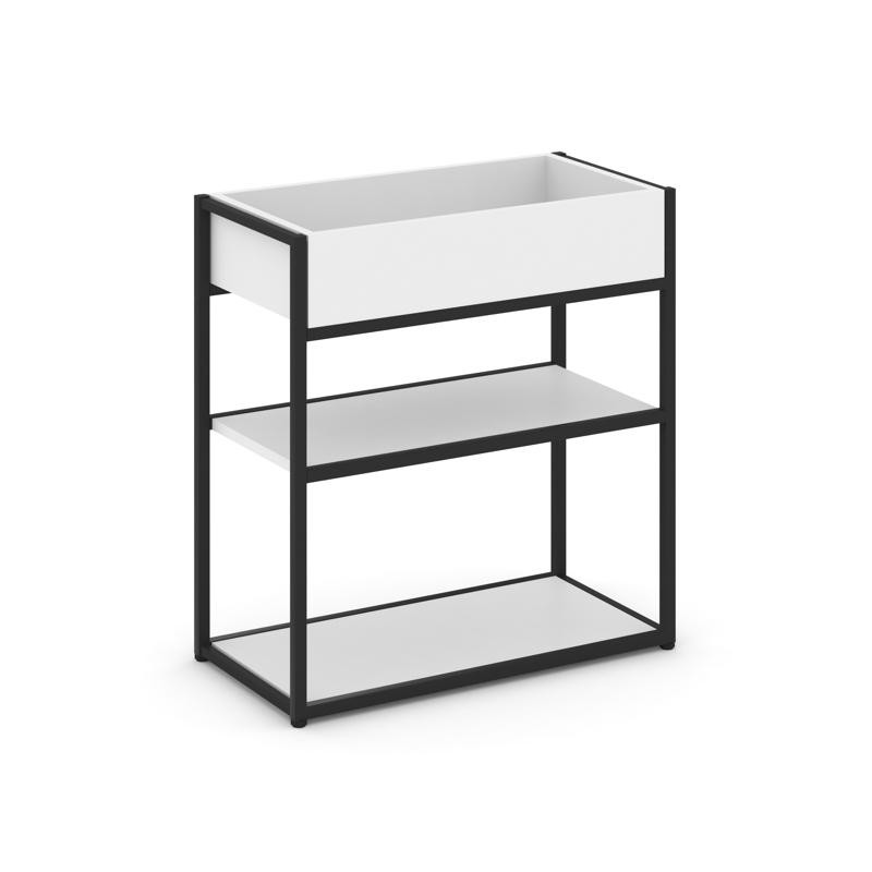 Rift Стеллаж металлический низкий приставной  RF.STM-012 Белый Бриллиант/Металл Черный 696*350*750