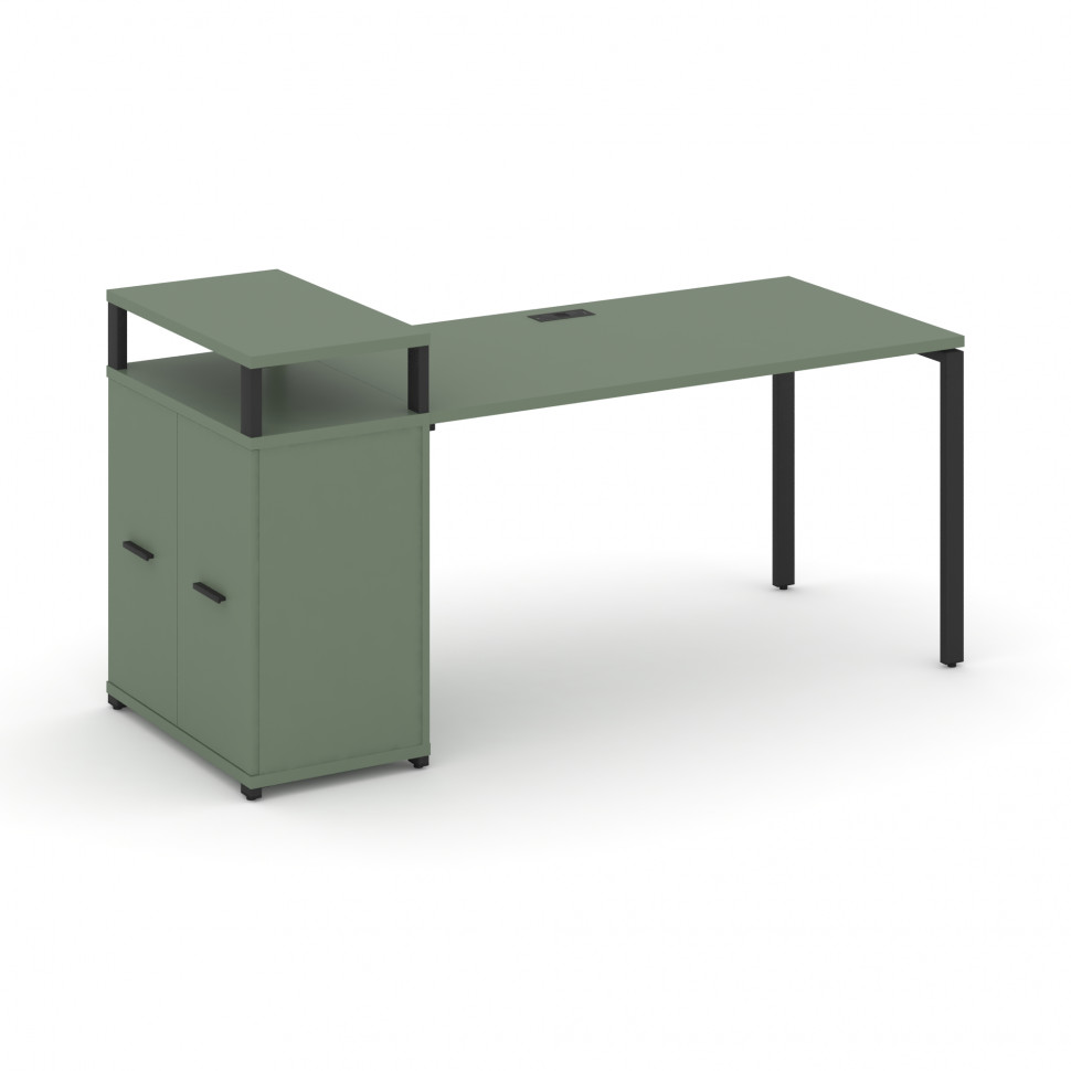 Concept Стол рабочий с опорным распаш. шкафом с верх. горизонтом CN.SP-223 B Кобо/Металл Черный 180 Concept Стол рабочий с опорным распаш. шкафом с верх. горизонтом CN.SP-223 B Кобо/Металл Черный 180