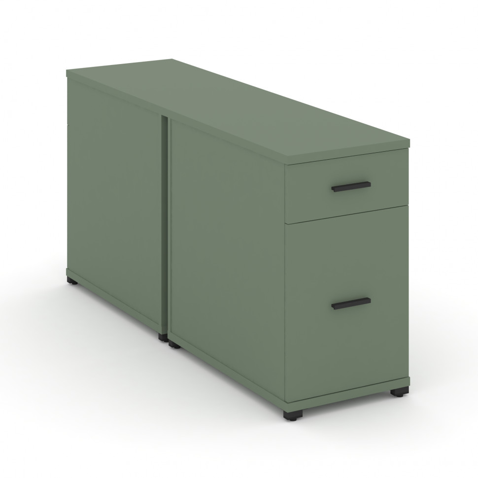 Concept Тумба двухсторонняя опорная/приставная 1 ящ.+1 распаш. фасад CN.DTGO-005 B Кобо/Металл Черны Concept Тумба двухсторонняя опорная/приставная 1 ящ.+1 распаш. фасад CN.DTGO-005 B Кобо/Металл Черны