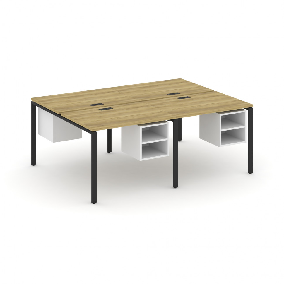 Concept Рабочая станция двухсторонняя с подвесными тумбами на 4 места CN.DRS-125 Дуб Винченцо/Белый Concept Рабочая станция двухсторонняя с подвесными тумбами на 4 места CN.DRS-125 Дуб Винченцо/Белый