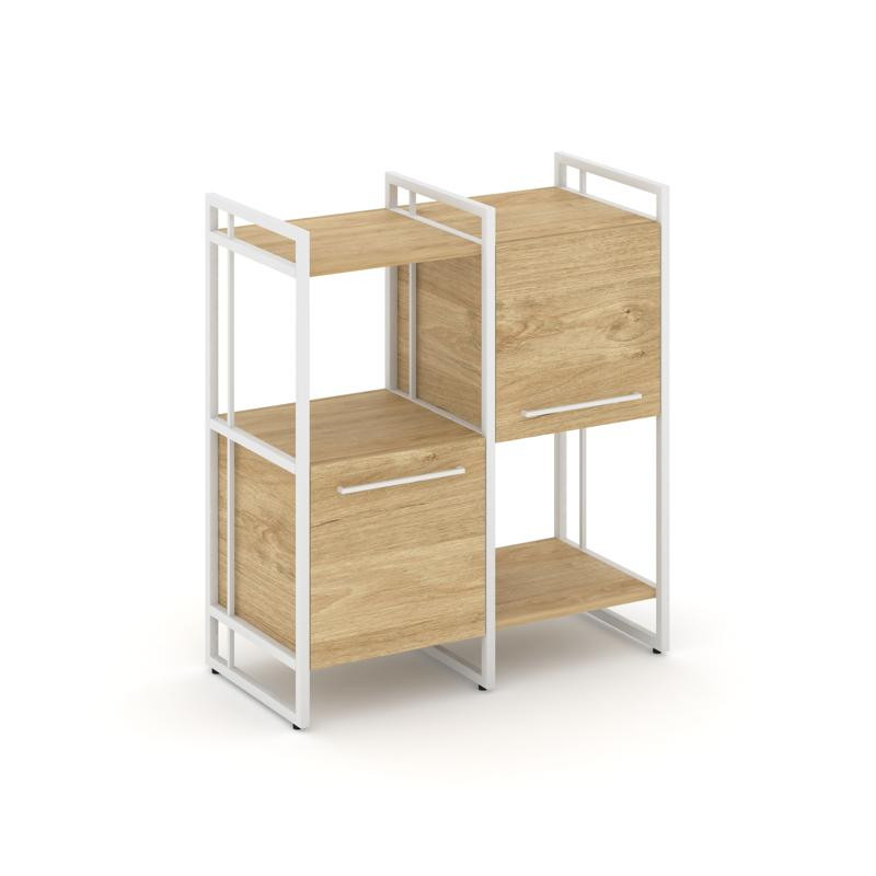 Rift Шкаф комбинированый RF.NS-005 Тиквуд Светлый/Металл Белый/Белый Ручки 820*396*924