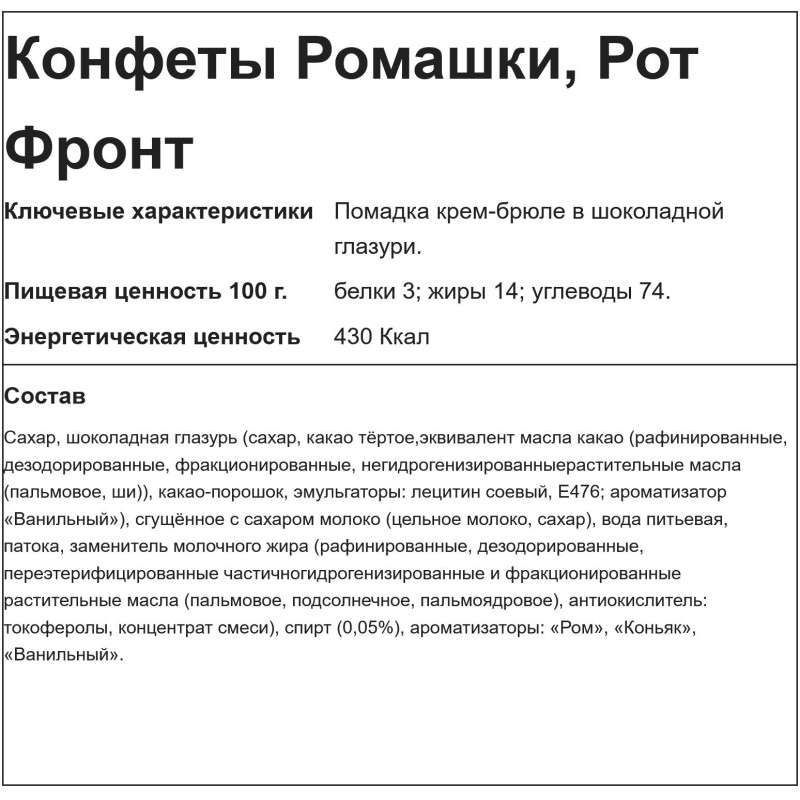 Конфеты шоколадные Ромашки, 1кг