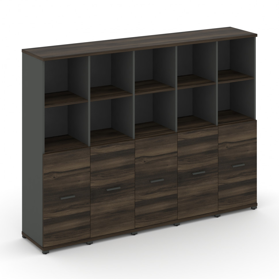 Concept Шкаф 5 узких секций, 4 ниши CN.STU-451 A Дуб Мали/Антрацит/Металл Антрацит 2084*420*1554