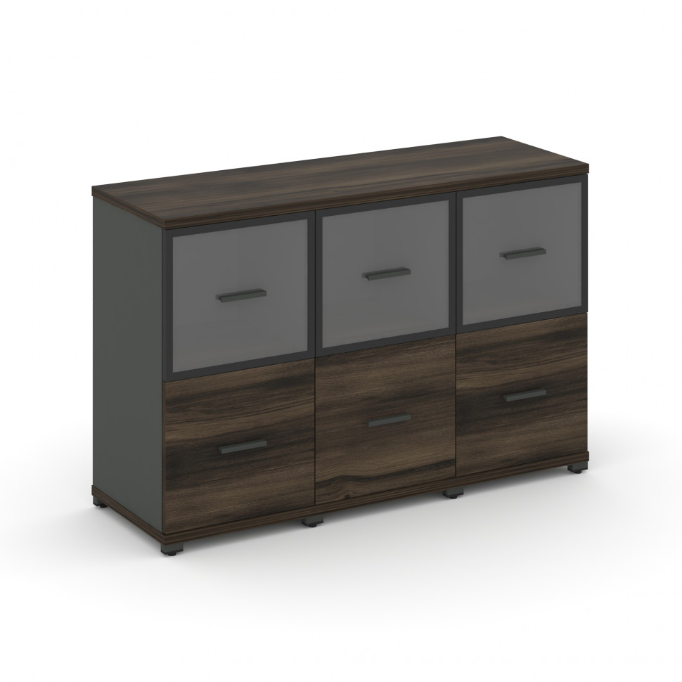 Concept Шкаф 3 узкие секции, 2 ниши CN.STU-232 RPB A Дуб Мали/Антрацит/Металл Антрацит/Прозрачный 12