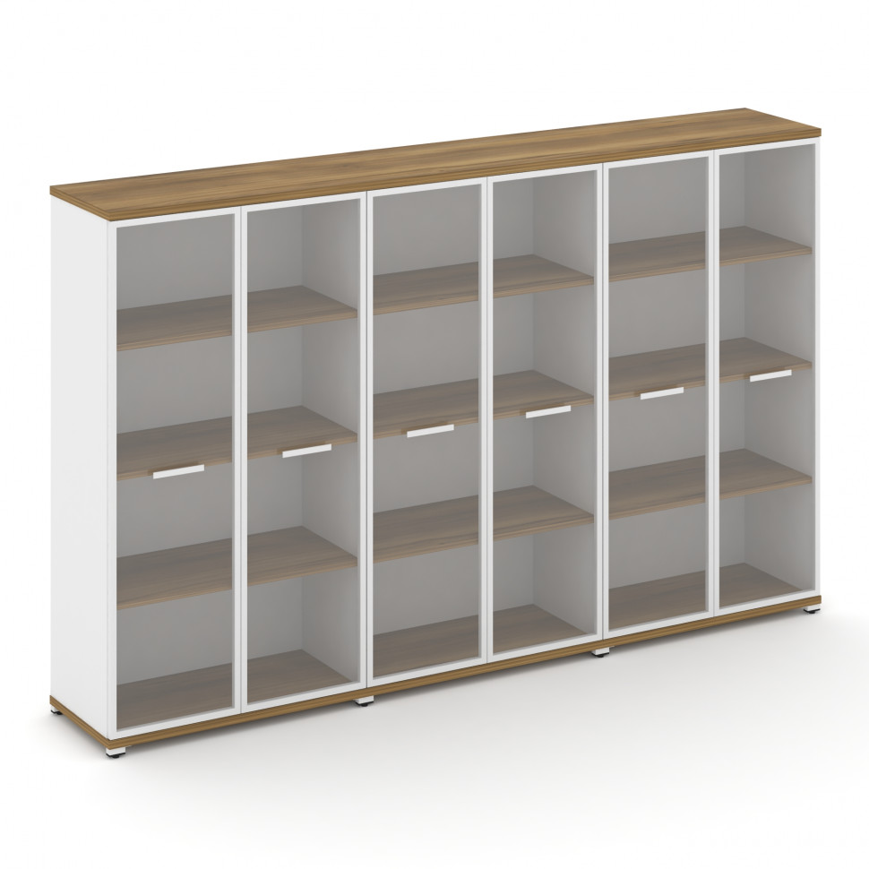 Concept Шкаф 3 широкие секции, 4 ниши CN.STS-436 RPW W Сандал Янтарный/Белый Бриллиант/Металл Белый/