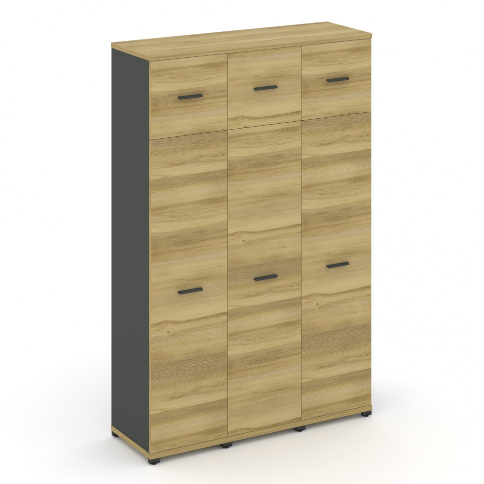 Concept Шкаф 3 узкие секции, 5 ниш CN.STU-537 A Дуб Винченцо/Антрацит/Металл Антрацит 1252*420*1922 Concept Шкаф 3 узкие секции, 5 ниш CN.STU-537 A Дуб Винченцо/Антрацит/Металл Антрацит 1252*420*1922