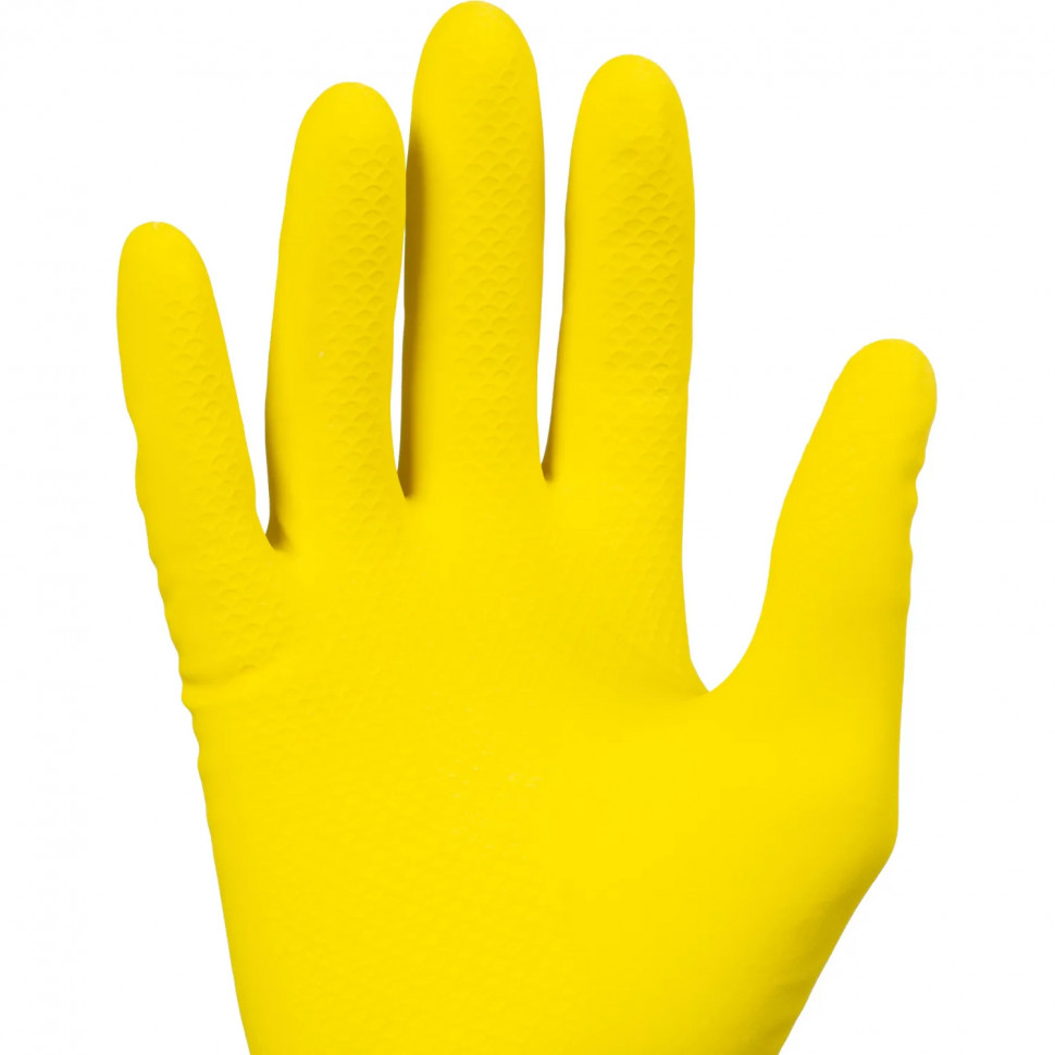 Перчатки латексные LotusLux особопроч.с хлопк.напылен желт.55гр рL 12пар/уп