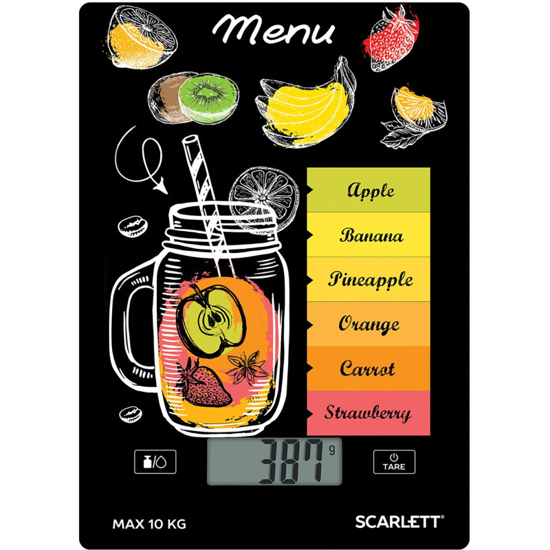 Весы кухонные SCARLETT SC-KS57P77, 10кг, смузи Весы кухонные SCARLETT SC-KS57P77, 10кг, смузи