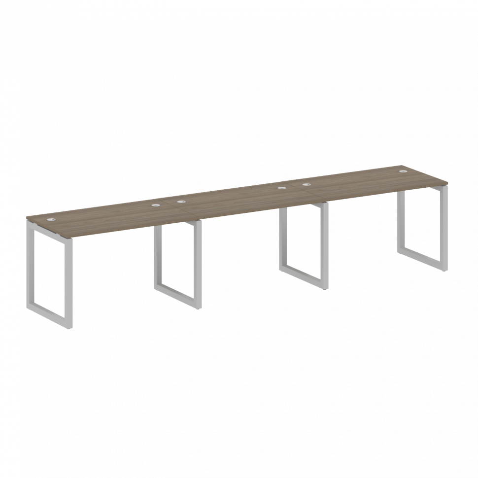 Metal System Quattro Рабочая станция на 3 места на О-образном м/к 50БО.СМ-3.2 Вяз Благородный/Металл