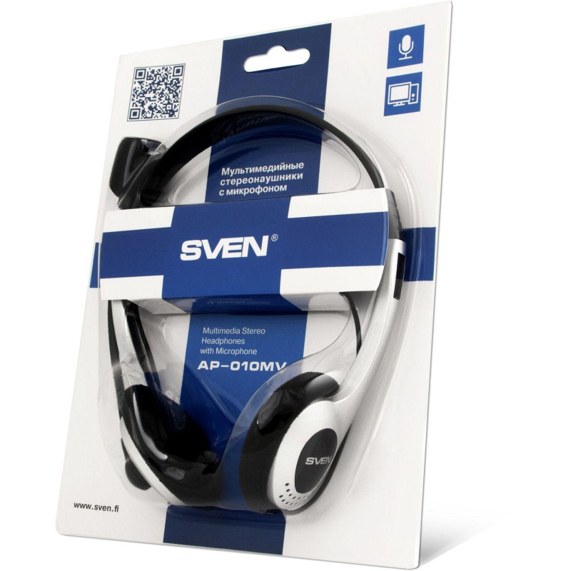 Гарнитура SVEN AP-010MV черный/серебристый