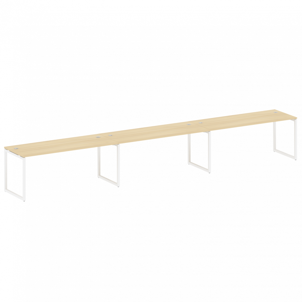 Metal System Quattro Рабочая станция на 3 места на О-образном м/к 40БО.СМ-3.5 Акация Лорка/Металл Бе