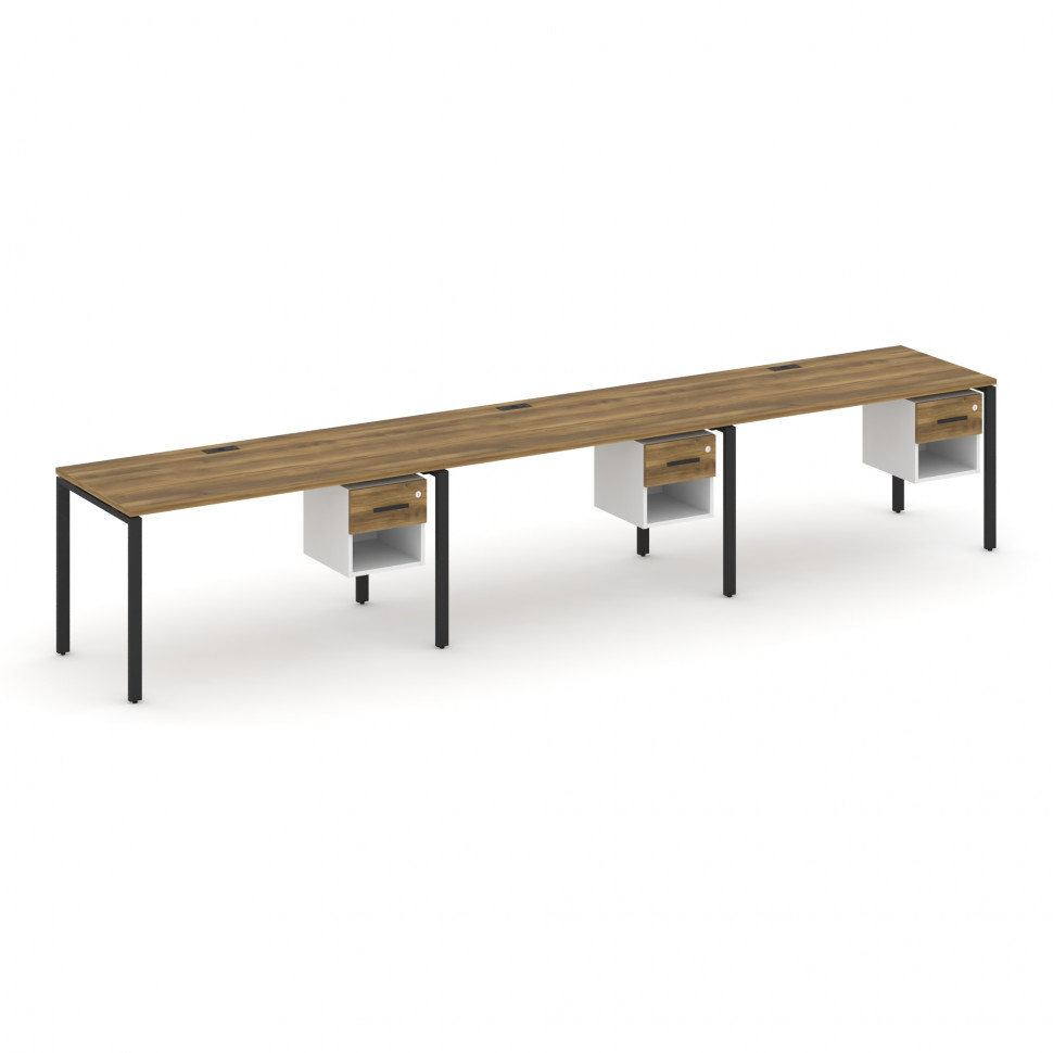 Concept Рабочая станция односторонняя с подвес. тумбами 3 места CN.ORS-139 B Сандал Янтарный/Белый Б Concept Рабочая станция односторонняя с подвес. тумбами 3 места CN.ORS-139 B Сандал Янтарный/Белый Б