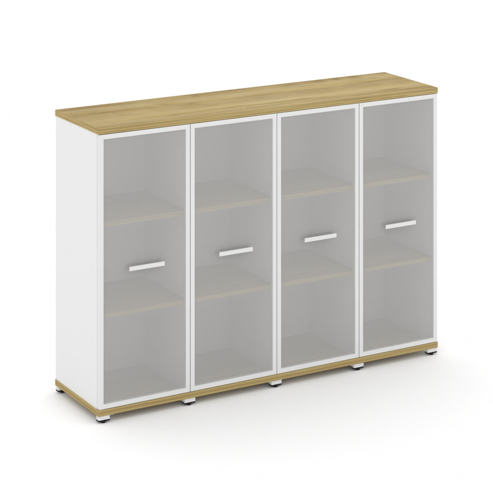 Concept Шкаф 4 узкие секции, 3 ниши CN.STU-346 RMW W Дуб Винченцо/Белый Бриллиант/Металл Белый/Сатин