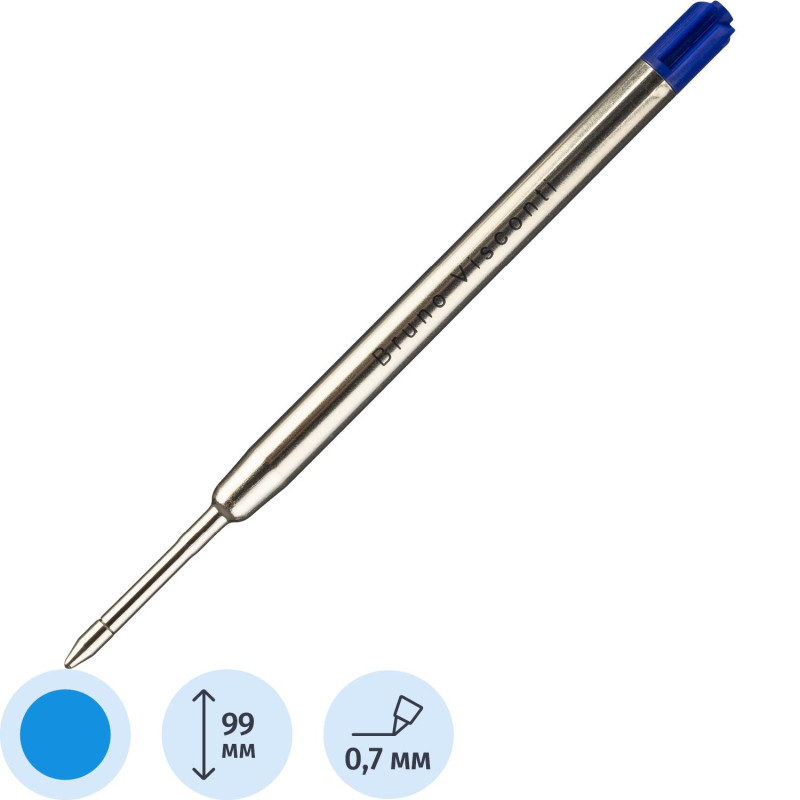 Стержень шариковый 99мм BrunoVisconti синий 1,0мм 23-0037