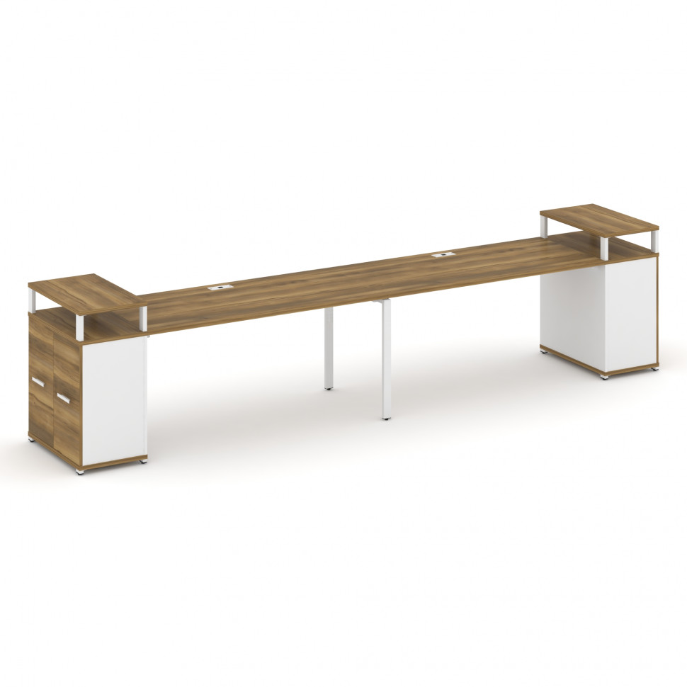 Concept Рабочая станция с опорными распаш. шкафами с верх. горизонтами  CN.ORS-224 W Сандал Янтарный