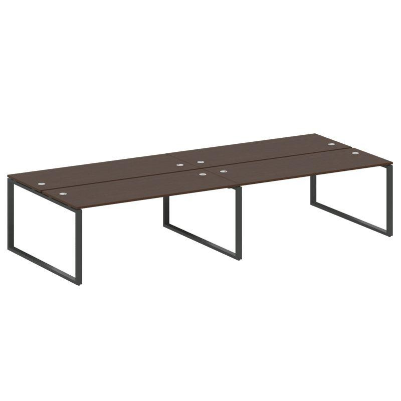 Metal System Рабочая станция на 4 места на О-образном м/к БО.СМ-4.5 Венге Цаво/Металл Антрацит 3600*