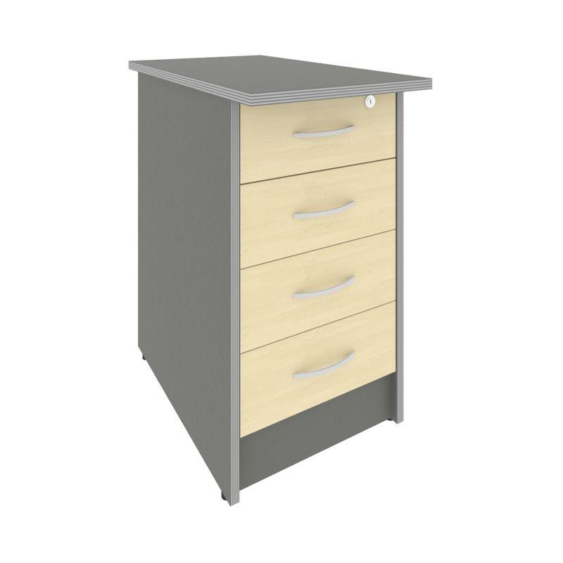 Riva Тумба приставная с фолдингом (4 ящика, с замком) А.ТП-4.2F-S Клен Металлик NEW 412*720*750 Riva Тумба приставная с фолдингом (4 ящика, с замком) А.ТП-4.2F-S Клен Металлик NEW 412*720*750