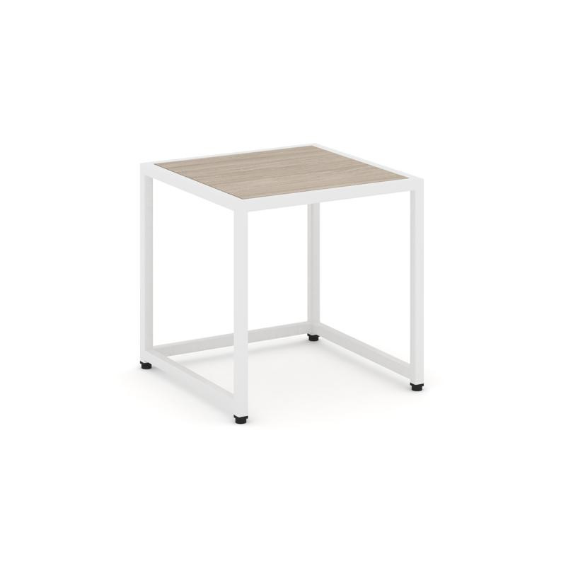 Loft Стол журнальный VR.L-SJK-40 Дуб Аттик/Металл Белый 400*400*400