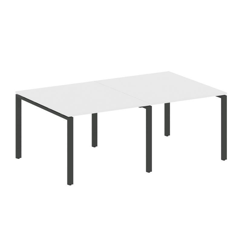 Metal System Переговорный стол (2 столешницы) на П-образном м/к БП.ПРГ-2.1 Белый/Металл Антрацит 200