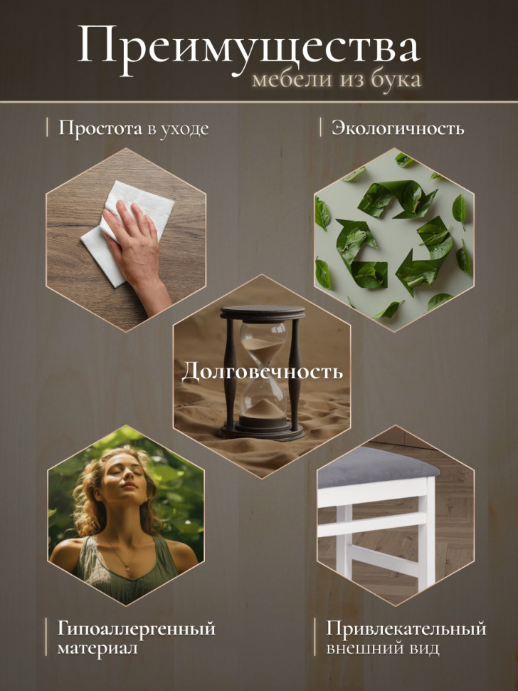 Стул Crossman/Кроссман Нью, многослойный березовый шпон, 41х40х100см, белый/велюр серый