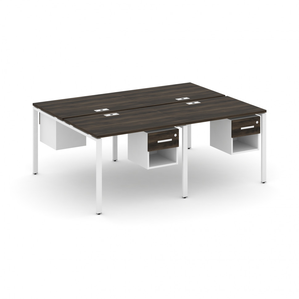 Concept Рабочая станция двухсторонняя с подвесными тумбами на 4 места CN.DRS-137 W Дуб Мали/Белый Бр