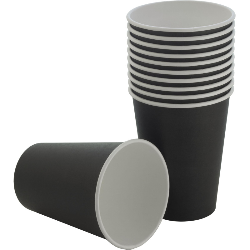 Стакан одноразовый бум 1-сл. d-90мм 300мл черный КОМУС 50шт/уп