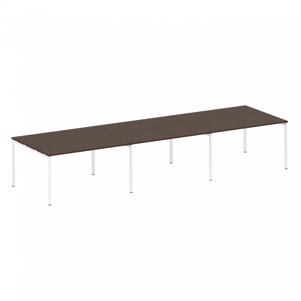 Metal System Quattro Переговорный стол (3 столешницы) на П-оразном м/к 40БП.ПРГ-3.3 Венге Цаво/Метал