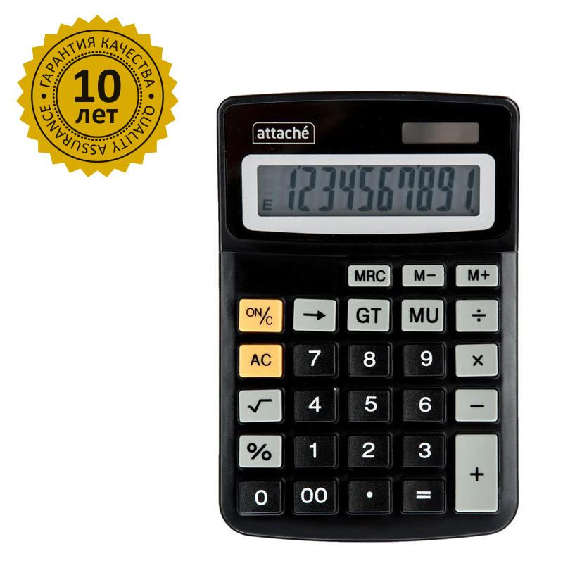 Калькулятор настольный КОМПАКТНЫЙ Attache ATC-777-10C 10-ти разрядныйчерн
