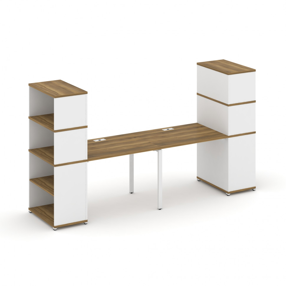 Concept Рабочая станция с опорными стеллажами с надставкой выс. CN.ORS-213 Сандал Янтарный/Белый Бри Concept Рабочая станция с опорными стеллажами с надставкой выс. CN.ORS-213 Сандал Янтарный/Белый Бри