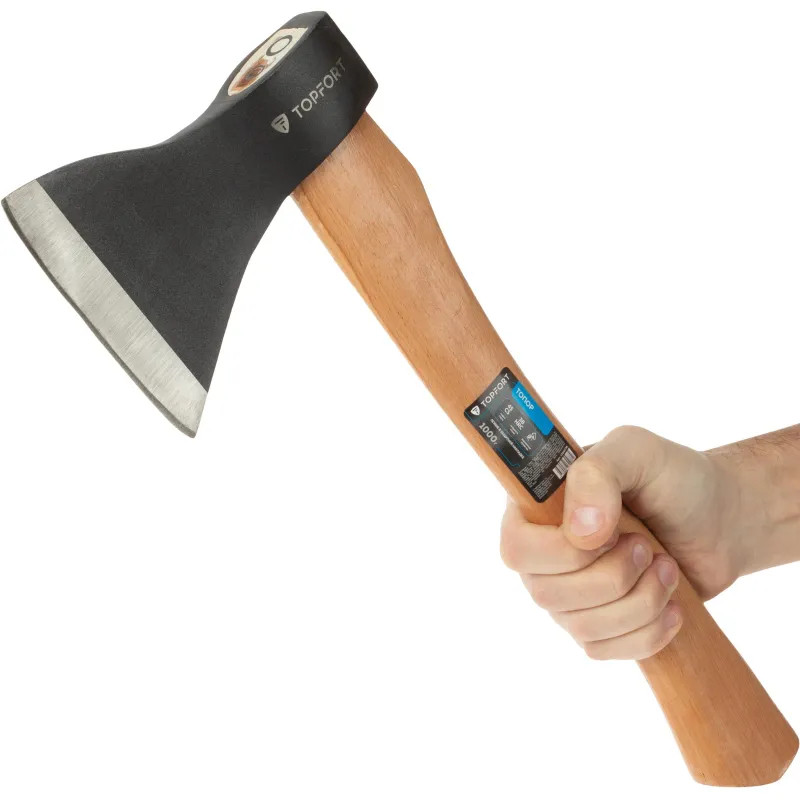 Топор 1000 г из углеродистой стали TOPFORT деревянное топорище