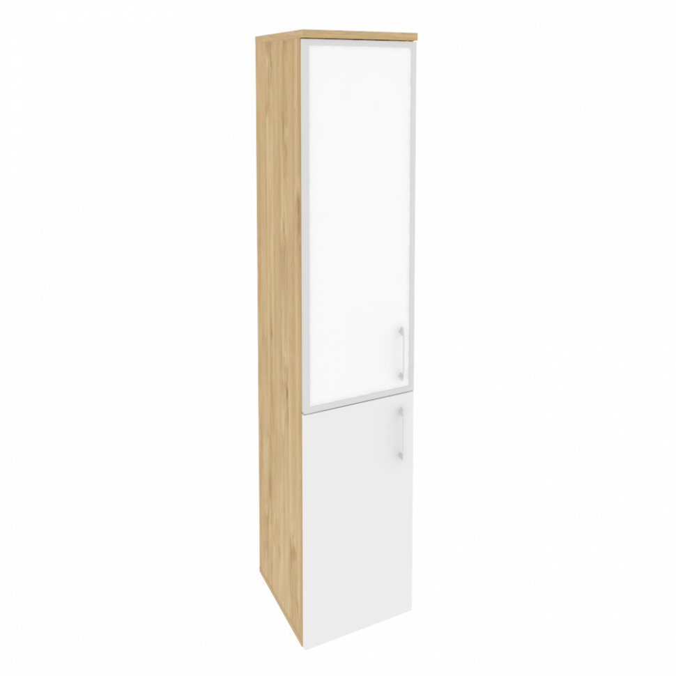 Onix Шкаф высокий узкий левый O.SU-1.2 R (L) white Тиквуд Светлый/Белый Бриллиант/Стекло White 400*4