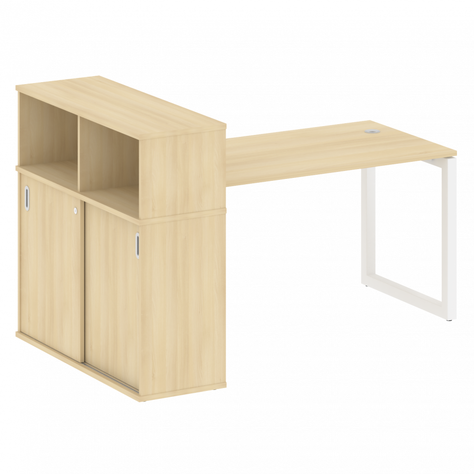 Metal System Quattro Стол письменный с шкафом-купе на О-образном м/к 50БО.РС-СШК-3.3 Т Акация Лорка/ Metal System Quattro Стол письменный с шкафом-купе на О-образном м/к 50БО.РС-СШК-3.3 Т Акация Лорка/