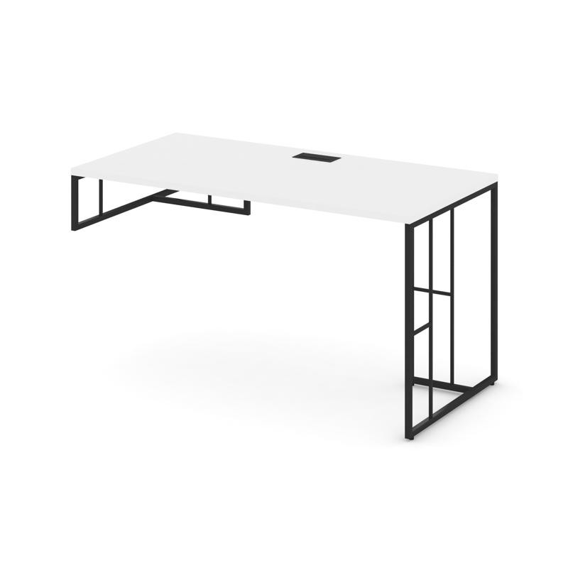 Rift Стол письменный для опорной тумбы левый RF.SPOT-013 (L) Белый Бриллиант/Металл Черный 1380*700*