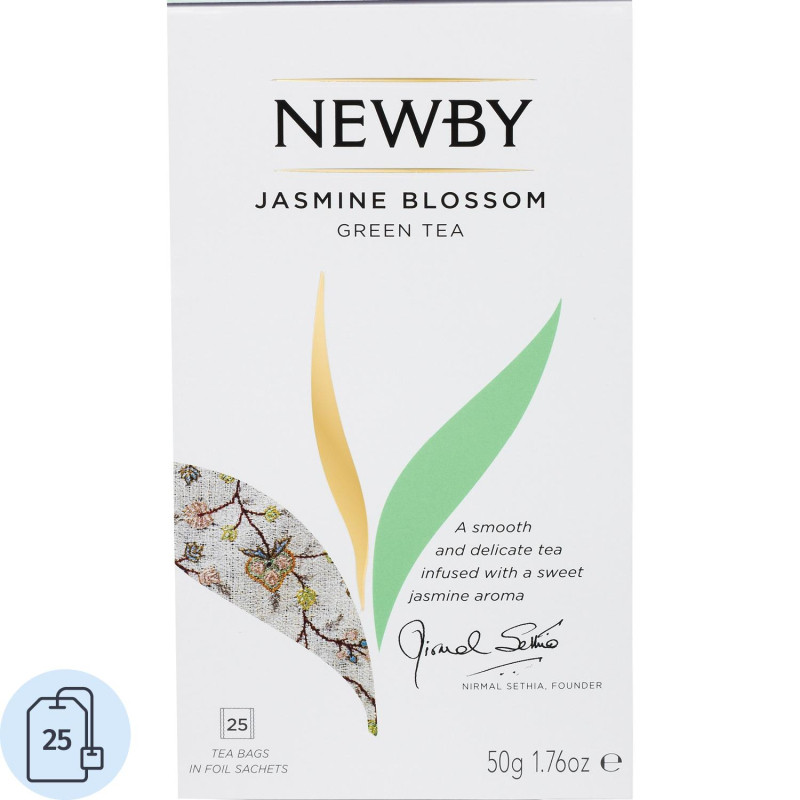 Чай Newby Цветок Жасмина зеленый с жасмином 25 пакетиков