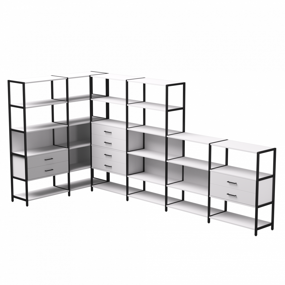 Набор стеллажных систем №18 Everprof EVO (ЭВО) 1635x3630x1840 Белый/Черный