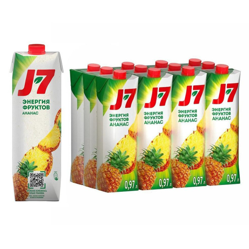 Нектар J7 Ананасовый с мякотью 0,97л