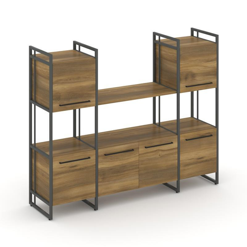 Rift Шкаф комбинированый RF.NS-002 Сандал Янтарный/Металл Антрацит/Черный Ручки 1598*396*1286