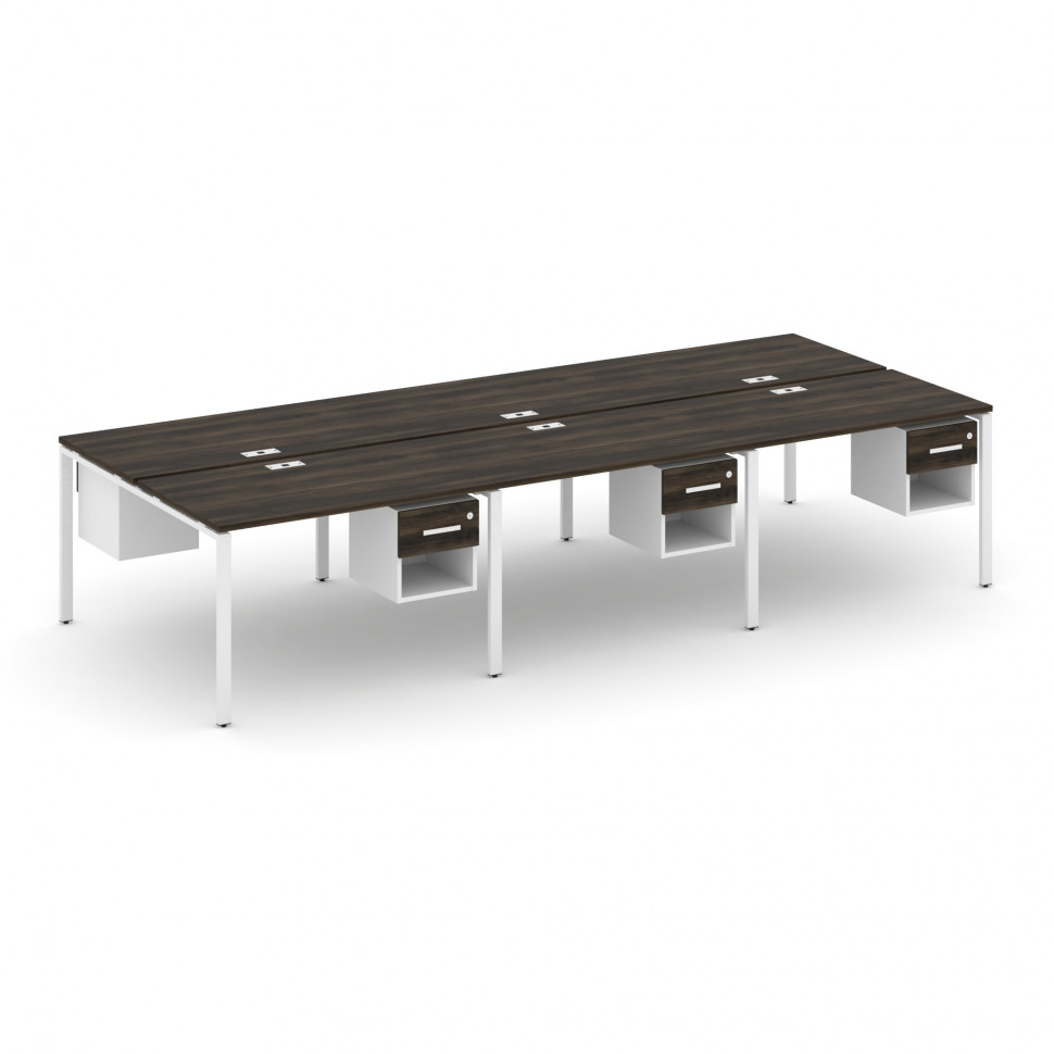 Concept Рабочая станция двухсторонняя с подвес. тумбами на 6 мест CN.DRS-158 W Дуб Мали/Белый Брилли Concept Рабочая станция двухсторонняя с подвес. тумбами на 6 мест CN.DRS-158 W Дуб Мали/Белый Брилли